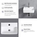 Thumbnail 3 de Ibergrif M41101 Lavabo cerámico rectangular 375×262×105 mm 🚿