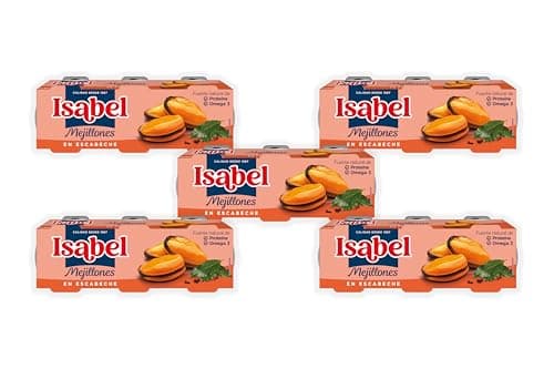 Imagen de Isabel Pack 5 cajas mejillones en escabeche 3×80 g 🐟 en OfertitasTOP