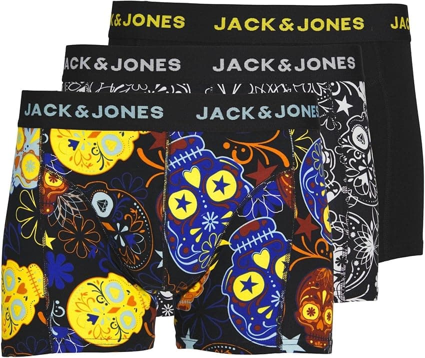 Imagen de Jack & Jones Jacjames Trunks 3 Pack Bóxer 🩳 Negro/Amarillo en OfertitasTOP