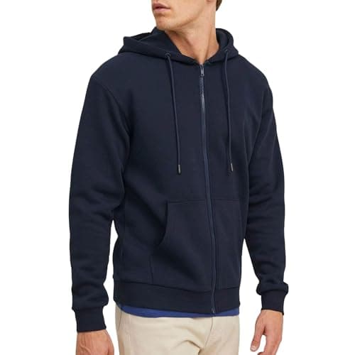 Imagen de JACK & JONES Zip Hoodie Plain Navy Blazer L 🎽 en OfertitasTOP