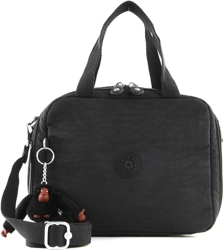 Imagen de Kipling Miyo Lonchera Grande 👜 Negra para oficina y escolar en OfertitasTOP