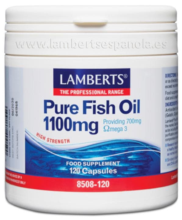 Imagen de Lamberts Aceite de Pescado Puro 1100 mg 120 cápsulas 🧴 en OfertitasTOP