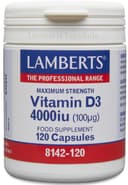 Thumbnail principal de Lamberts Vitamina D3 4000 UI (100µg) 120 cápsulas 💊
