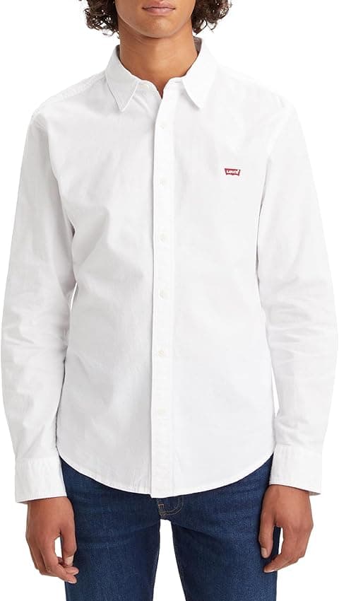 Imagen de Levi's Camisa de Manga Larga Battery Housemark Slim, Blanca 🕶️ en OfertitasTOP