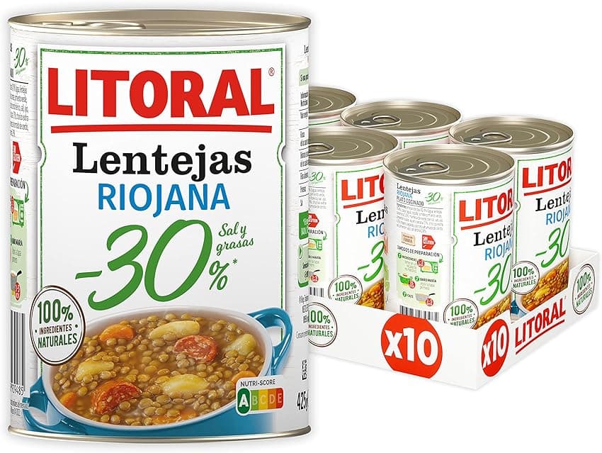 Imagen de Litoral Lentejas Riojana Pack 10x425 g — 4,25 kg 🥣 en OfertitasTOP