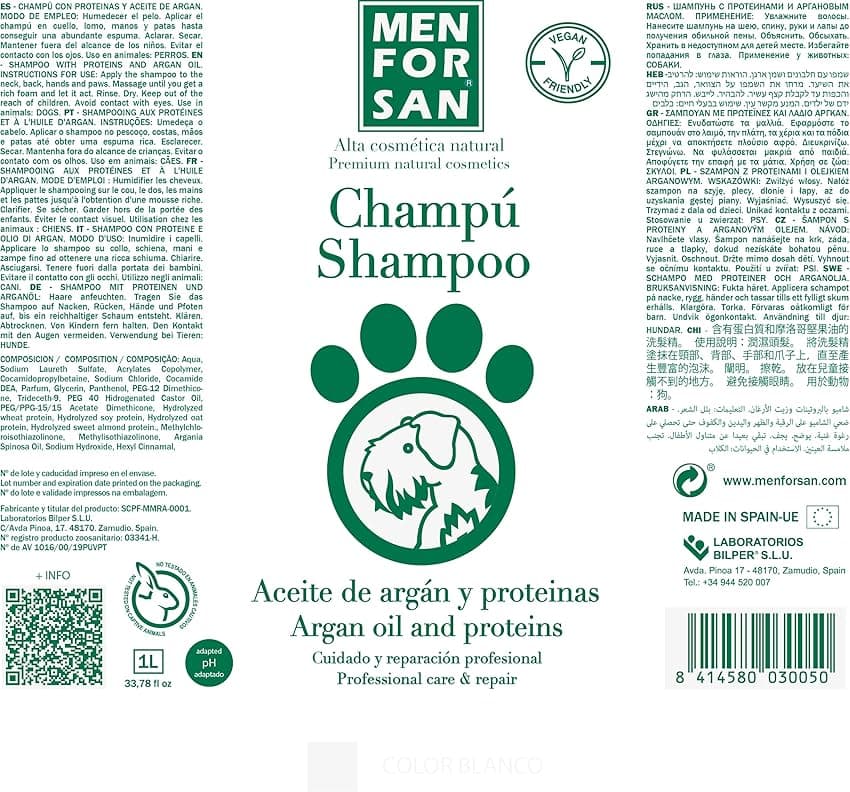 Imagen de MENFORSAN Champú Aloe Vera para perros 5 L 🐶 en OfertitasTOP