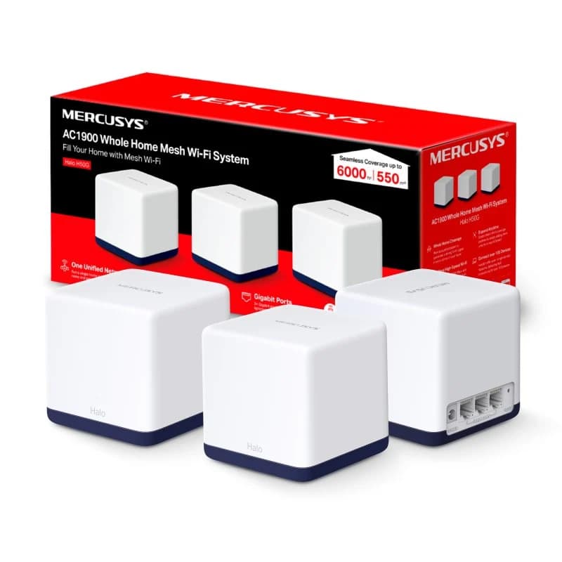 Imagen de Mercusys Halo H50G Pack 3 Sistema WiFi Mesh AC1900 Dual Band Gigabit 📶 en OfertitasTOP