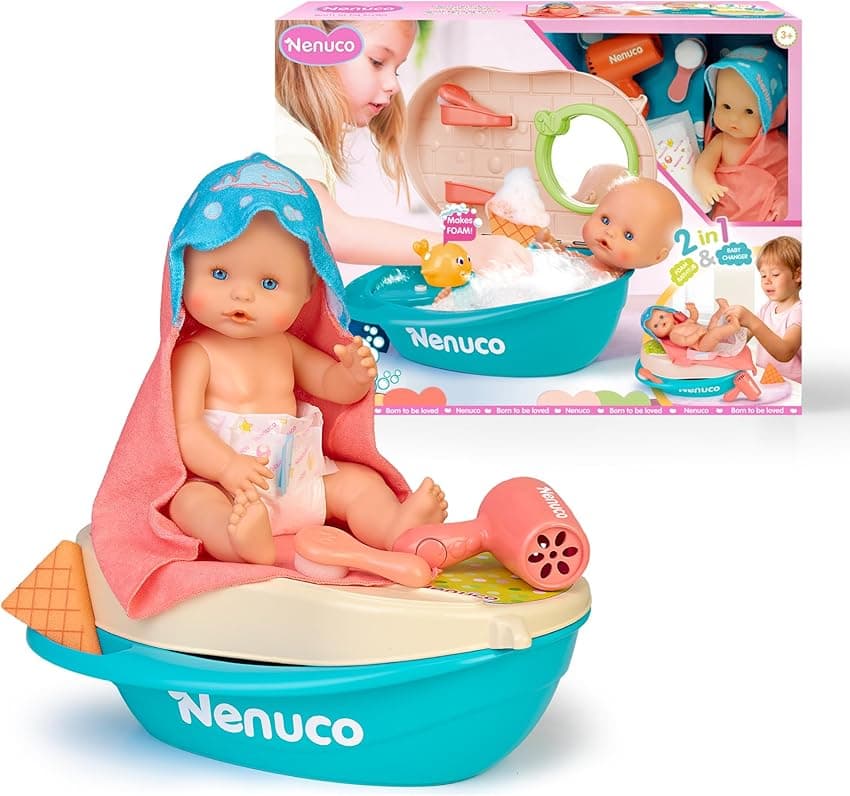 Imagen de Nenuco NFNA0000 muñeco baño 35 cm, bañera 2 en 1 🧸 en OfertitasTOP