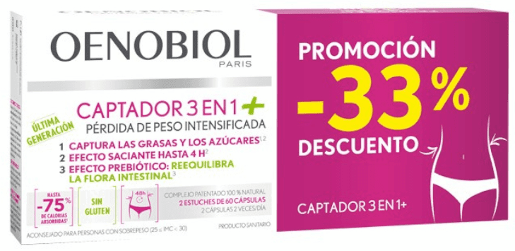 Imagen de Oenobiol Captador 3 en 1 Plus 120 Cápsulas 🌿 ¡33% de Descuento! en OfertitasTOP