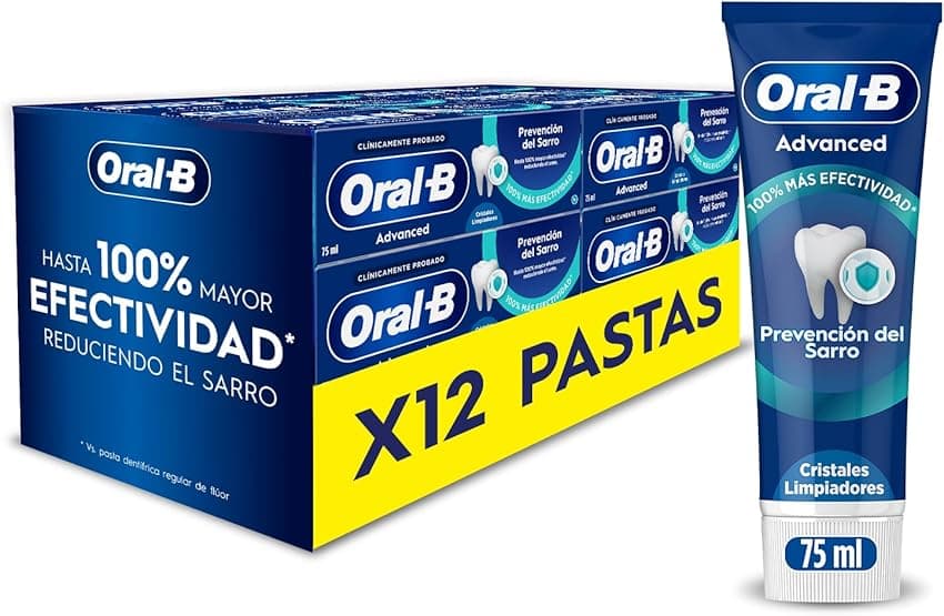 Imagen de Oral-B Advanced Prevención Sarro Peppermint 12x75ml 🦷 en OfertitasTOP