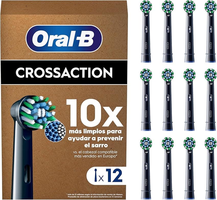 Imagen de Oral-B Pro CrossAction Recambios Cepillo Eléctrico 🦷 Pack 12 en OfertitasTOP