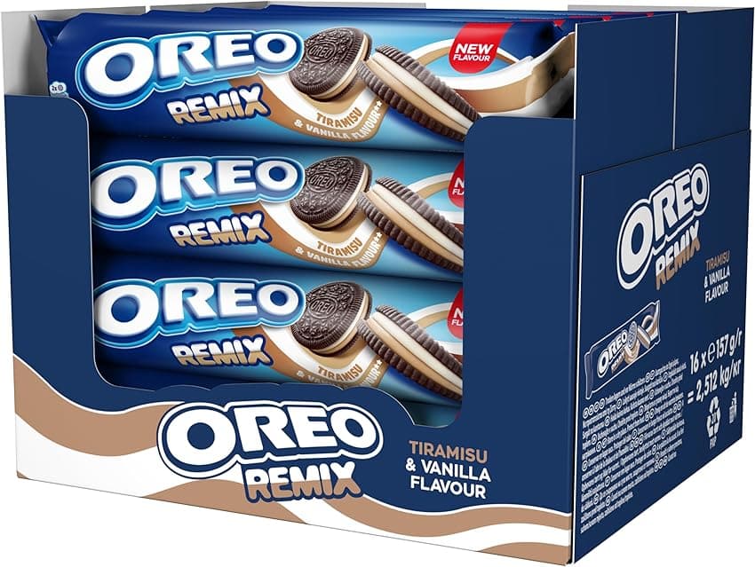 Imagen de Oreo Remix Tiramisú 🍪 Galletas Rellenas, Pack 16, 157 g en OfertitasTOP