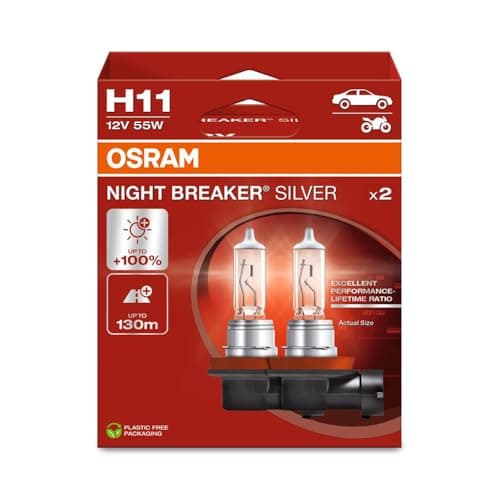 Imagen de OSRAM NIGHT BREAKER SILVER H11, lámparas halógenas 2 unidades 📷 en OfertitasTOP