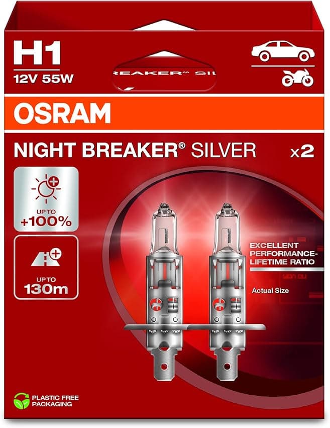 Imagen de OSRAM NIGHT BREAKER SILVER lámparas halógenas 2 unidades 🚗 en OfertitasTOP
