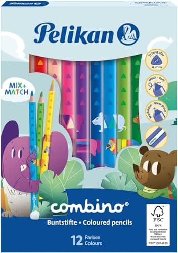 Imagen de Pelikan Combino 12 lápices triangulares para niños ✏️ en OfertitasTOP