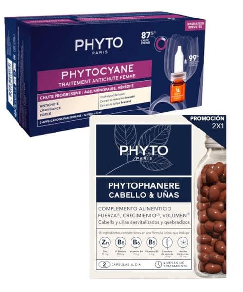 Imagen de Phyto Phytocyane Mujer Ampollas Anticaída y Suplemento Cabello 💇♀️ en OfertitasTOP