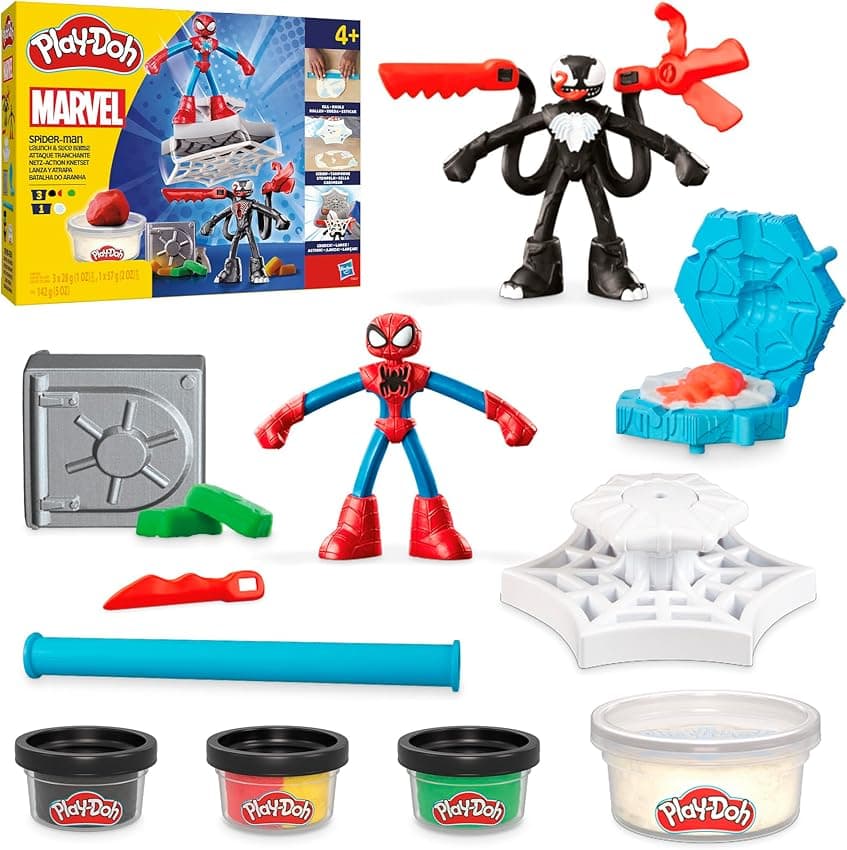 Imagen de Play-Doh Marvel Set de Juego Spider-Man Lanza y Atrapa 🧸 en OfertitasTOP