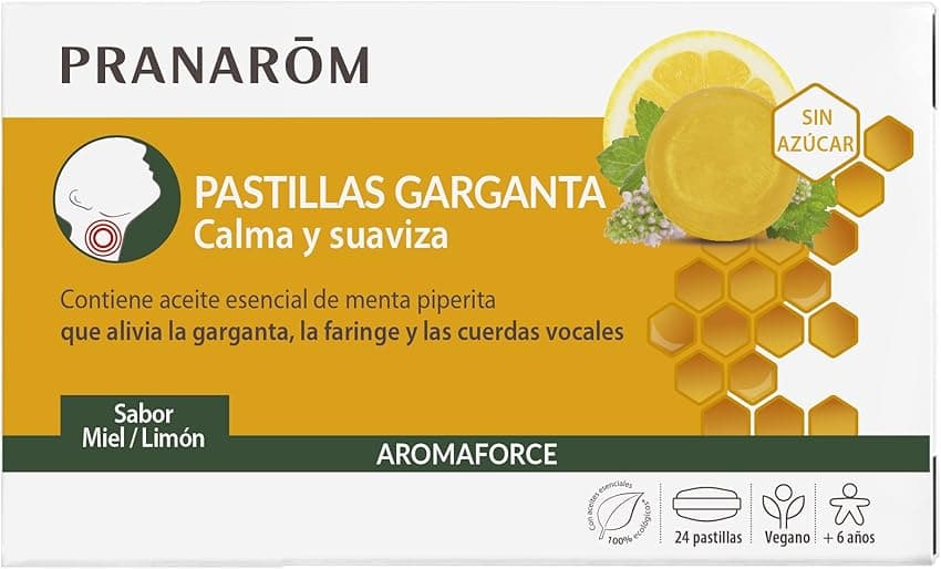 Imagen de PRANAROM Aromaforce Pastillas garganta miel limón 24 unidades en OfertitasTOP