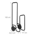 Thumbnail 3 de Relaxdays Carro Leña 100×41×42,5 cm, 60 kg 🪵