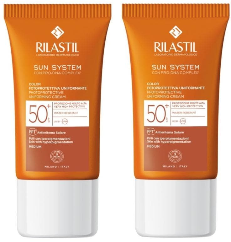 Imagen de Rilastil Sun System Protector Solar Facial Color SPF50+ 2x40 ml en OfertitasTOP