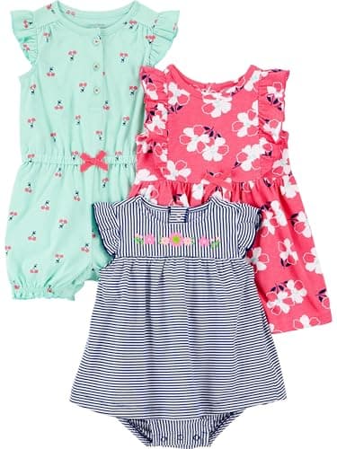 Imagen de Simple Joys by Carter's paquete 3 vestidos bebé US NB 👗 en OfertitasTOP