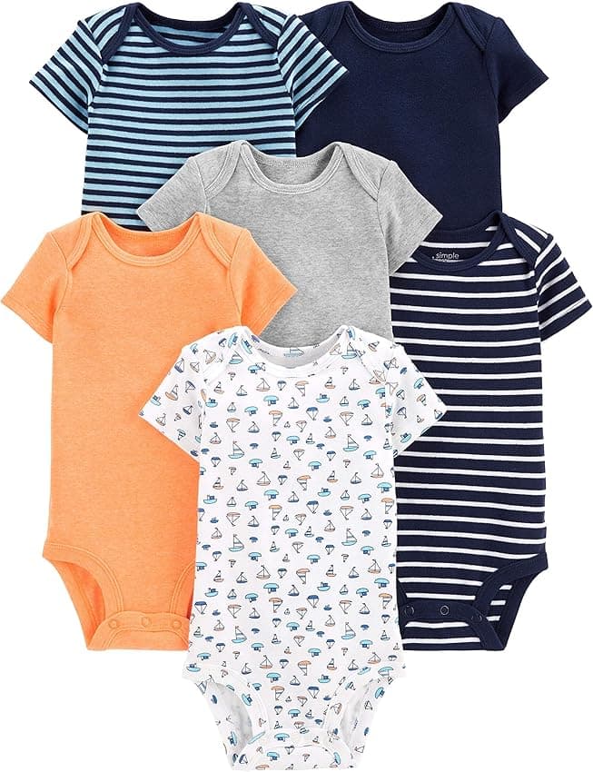 Imagen de Simple Joys by Carter's Short Sleeve Bodysuit 0 meses (6) 👶 en OfertitasTOP