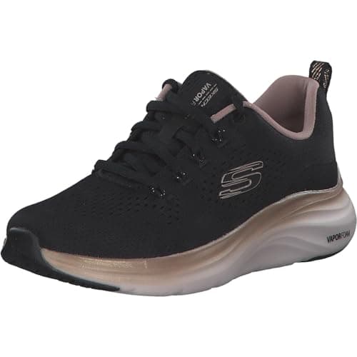 Imagen de Skechers Vapor Foam Mujer 35 EU, malla negra y ribete oro rosa 👟 en OfertitasTOP