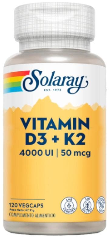 Imagen de Solaray Vitamina D3 & K2 120 cápsulas vegetales en OfertitasTOP