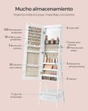 Thumbnail 2 de SONGMICS JJC025W01 armario de joyas con espejo LED 🎁