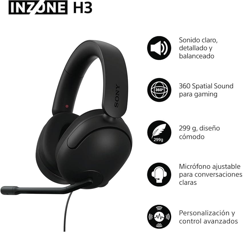 Imagen de Sony INZONE H3 Auriculares gaming 299 g con sonido 360° 🎧 en OfertitasTOP