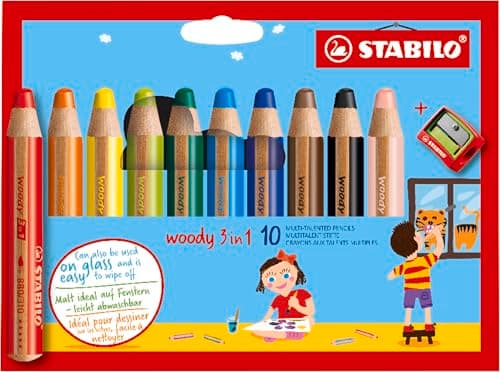 Imagen de STABILO Lápiz multitalento woody 3 en 1 — estuche 10 colores en OfertitasTOP