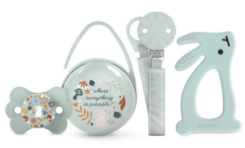 Imagen de Suavinex Wonderland Set chupete, portachupetes y mordedor Verde 🍼 en OfertitasTOP