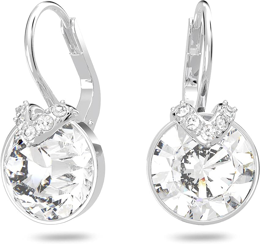 Imagen de Swarovski Pendientes Bella V talla redonda, blancos 💍 en OfertitasTOP