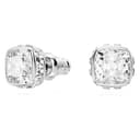 Thumbnail 1 de Swarovski Pendientes de botón Birthstone abril, talla cuadrada