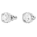 Thumbnail 2 de Swarovski Pendientes de botón Birthstone abril, talla cuadrada