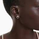 Thumbnail 4 de Swarovski Pendientes de botón Constella, redondos blanco, baño oro rosa