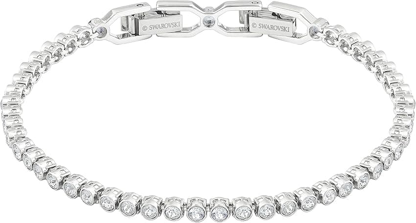 Imagen de Swarovski Pulsera Tennis Emily blanca, talla redonda 💎 en OfertitasTOP