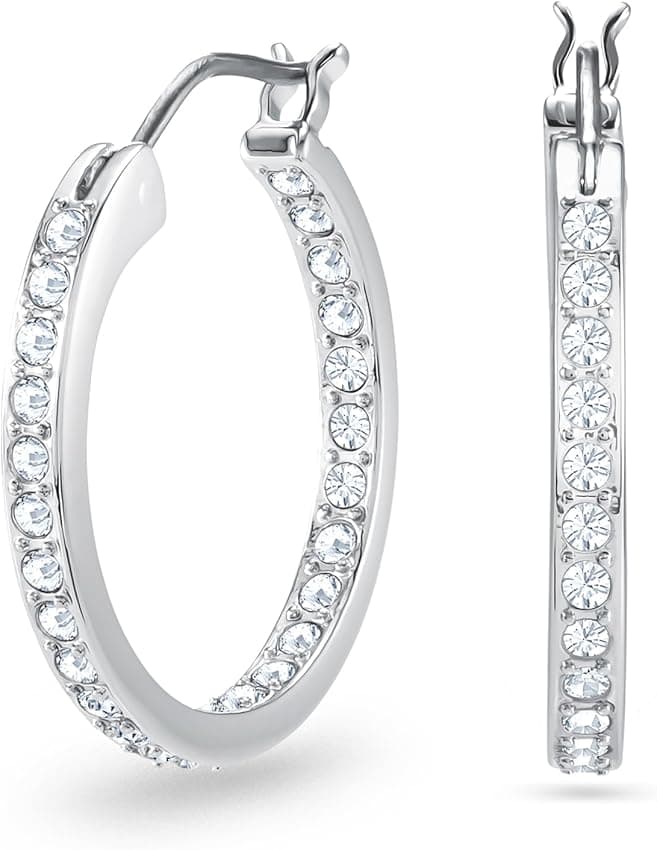 Imagen de Swarovski Sommerset pendientes de aro blancos ⌚ en OfertitasTOP