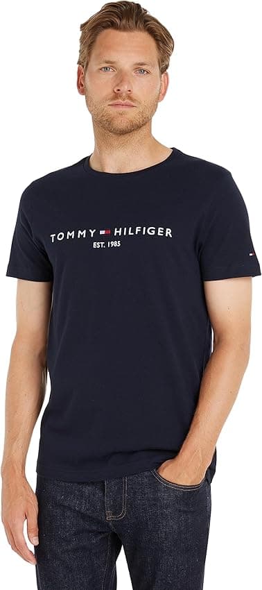 Imagen de Tommy Hilfiger Camiseta Manga Corta Hombre Logo Azul ☀️ en OfertitasTOP