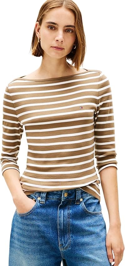 Imagen de Tommy Hilfiger Slim Cody Boat-Nk Camiseta manga larga, M 👚 en OfertitasTOP