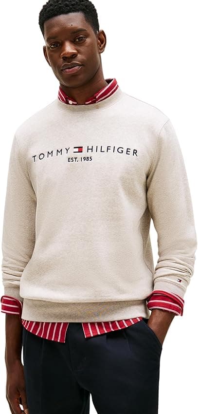 Imagen de Tommy Hilfiger Sudadera hombre logo beige M 👕 en OfertitasTOP