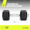 Thumbnail 2 de TREXO HXD75 Mancuerna hexagonal 7,5 kg 🏋️♂️