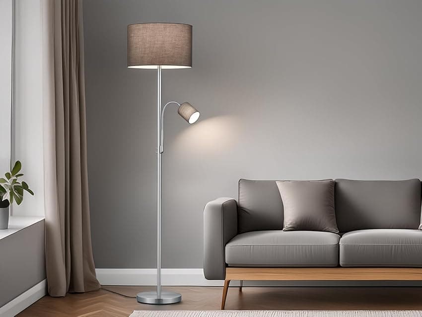 Imagen de Trio Lighting 403900211 Lámpara de pie níquel mate 40×170 cm 💡 en OfertitasTOP