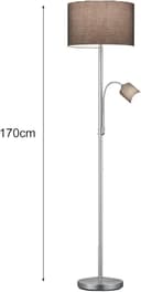 Thumbnail 2 de Trio Lighting 403900211 Lámpara de pie níquel mate 40×170 cm 💡