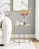 Thumbnail 1 de VASAGLE Mesita Auxiliar Redonda de Cristal y Acero ✨