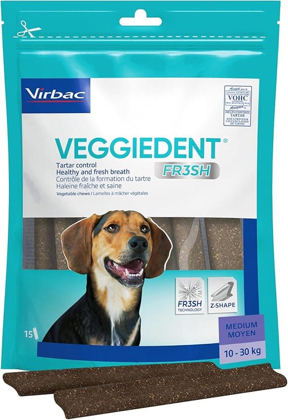 Imagen de VEGGIEDENT FR3SH Snack dental para perros medianos 15 uds 🐶 en OfertitasTOP