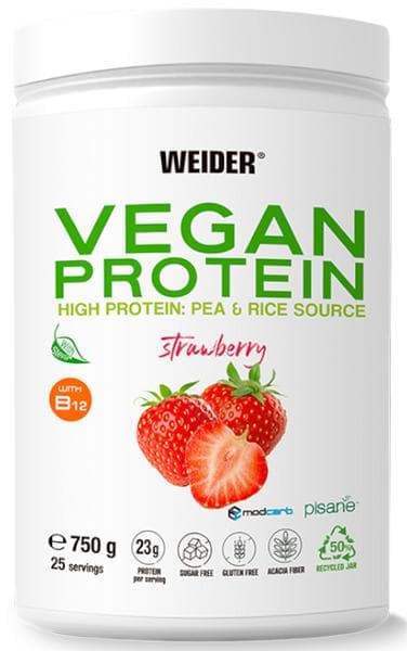 Imagen de Weider Vegan Protein Fresa 750 g 🍽️ en OfertitasTOP