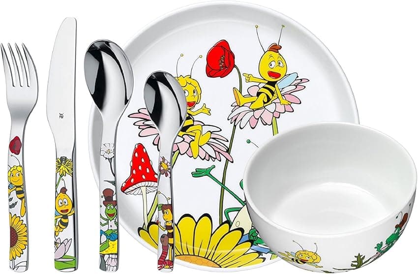 Imagen de WMF La Abeja Maya - Vajilla infantil 6 piezas en acero inoxidable🧒 en OfertitasTOP