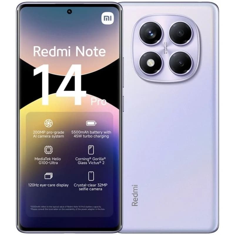 Imagen de Xiaomi Redmi Note 14 Pro cámara 200 MP 12/512GB Morado Aurora en OfertitasTOP