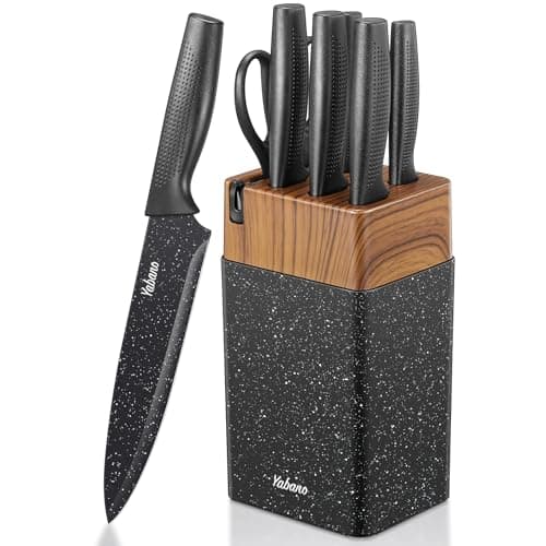 Imagen de Yabano Juego de cuchillos 7 piezas con bloque y afilador 🔪 en OfertitasTOP
